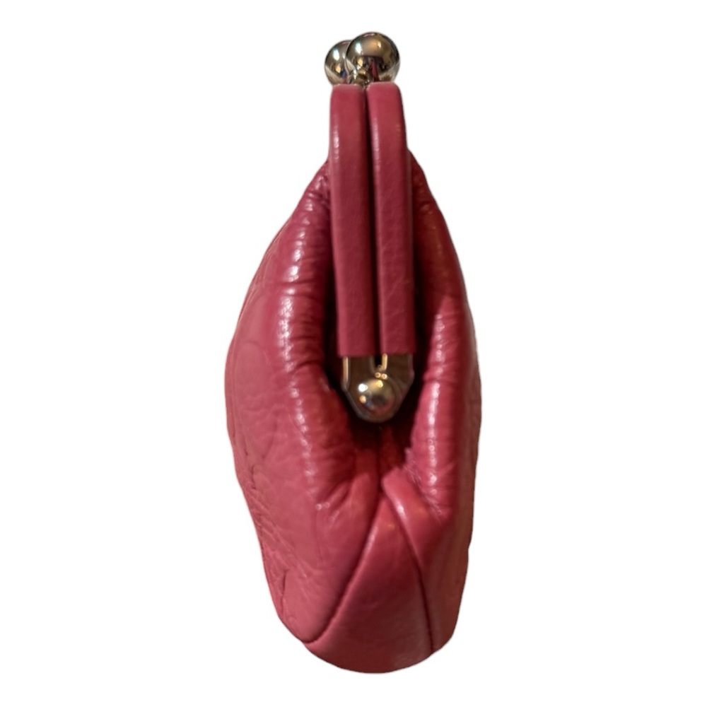 Coach Embossed Leather Kiss-Lock Coin Purse in Sunset Red, NWT - Picture 8 of 11